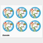 Retro vakantie bakken taart gepersonaliseerde kers ronde sticker (Vel)