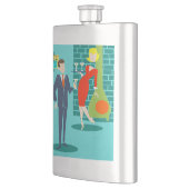 Retro Vakantie Cartoon Paar Flask Flacon (Links)