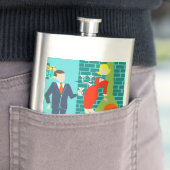 Retro Vakantie Cartoon Paar Flask Flacon (Voorbeeld)