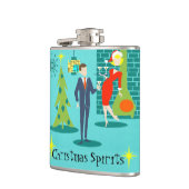 Retro Vakantie Cartoon Paar Flask Heupfles (Links)