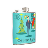 Retro Vakantie Cartoon Paar Flask Heupfles (Rechts)