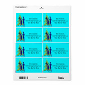 Retro Vakantie Cartoon Paar Retouradreslabels Etiket (Full Sheet)