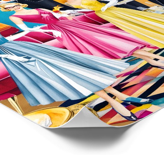 Retro Vakantie Cocktail Party Poster (Hoek)