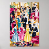Retro Vakantie Cocktail Party Poster (Voorkant)
