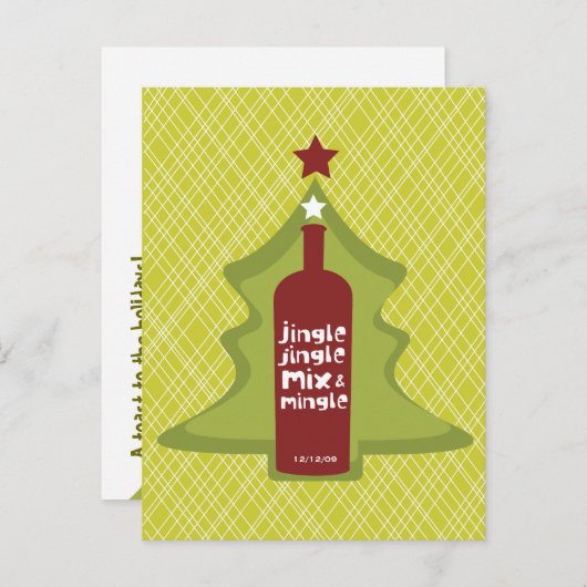 Retro Vakantie Cocktail Uitnodiging (Voorkant / Achterkant)