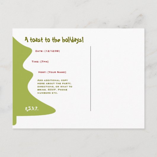 Retro Vakantie Cocktail Uitnodiging (Achterkant)