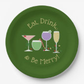 Retro Vakantie cocktails Papieren Bordje (Voorkant)