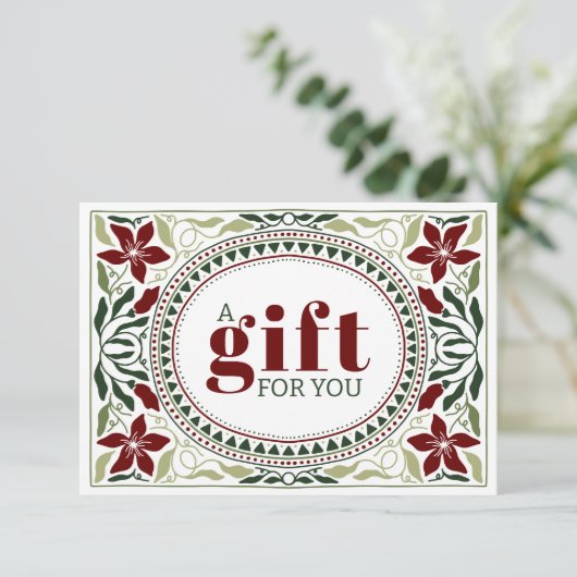 RETRO VAKANTIE GROENE BRUINE BLOEMEN LIJST KERSTMI (Staand voorkant)