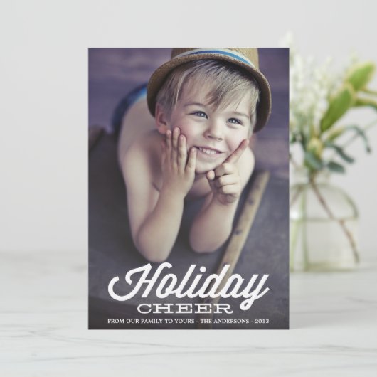 RETRO VAKANTIE JUICHT %PIPE% DE KAART VAN DE FOTO (Staand voorkant)