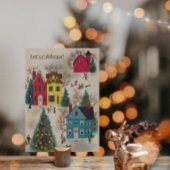  Retro Vakantie Kerstfeest Kaart