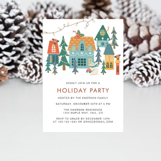 Retro Vakantie Kerstfeest Uitnodiging
