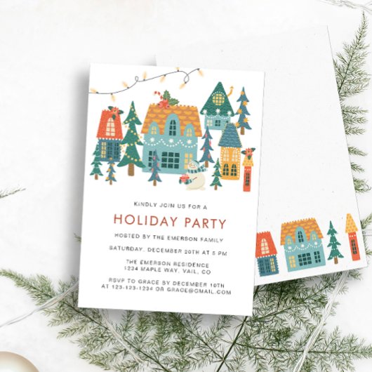 Retro Vakantie Kerstfeest Uitnodiging