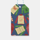 Retro Vakantie Lelijke Kersttrui Gift Labels Cadeaulabel (Achterkant)