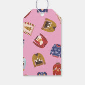 Retro Vakantie Lelijke Trui Kerstfeest Cadeaulabel (Achterkant)