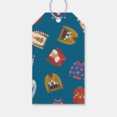 Retro Vakantie Lelijke Trui Kerstfeest Cadeaulabel (Achterkant)