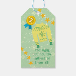 Retro Vakantie Lelijke Trui Kerstfeest Cadeaulabel