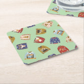 Retro Vakantie Lelijke Trui Kerstfeest Kartonnen Onderzetters (Schuin)