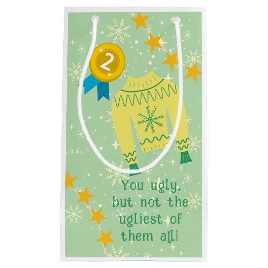 Retro Vakantie Lelijke Trui Kerstfeest Klein Cadeauzakje (Voorkant)