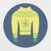 Retro Vakantie Lelijke Trui Kerstfeest Sticker (Design 1)