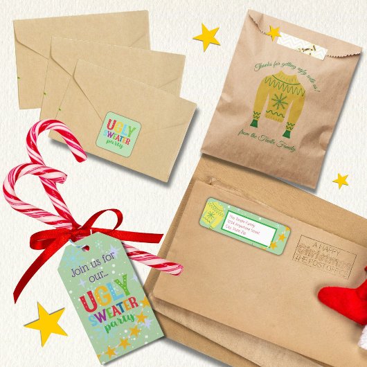 Retro Vakantie Lelijke Trui Kerstfeest Uitnodigen Feestdagenkaart