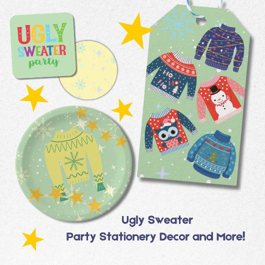 Retro Vakantie Lelijke Trui Kerstfeest Uitnodigen Feestdagenkaart