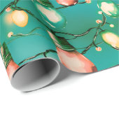 Retro Vakantie Lights Leuk Schattige Moderne Kerst Cadeaupapier (Rol Hoek)