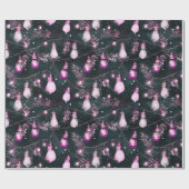 Retro Vakantie Lights Leuk Schattige Moderne Kerst Cadeaupapier (Vlak)