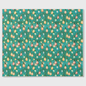 Retro Vakantie Lights Leuk Schattige Moderne Kerst Cadeaupapier (Vlak)