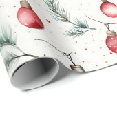 Retro Vakantie Lights Leuk Schattige Moderne Kerst Cadeaupapier (Rol Hoek)