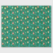 Retro Vakantie Lights Leuk Schattige Moderne Kerst Cadeaupapier (Vlak)