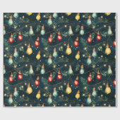 Retro Vakantie Lights Leuk Schattige Moderne Kerst Cadeaupapier (Vlak)