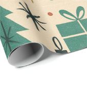 Retro vakantie Mid Century Modern Cadeaupapier (Rol Hoek)