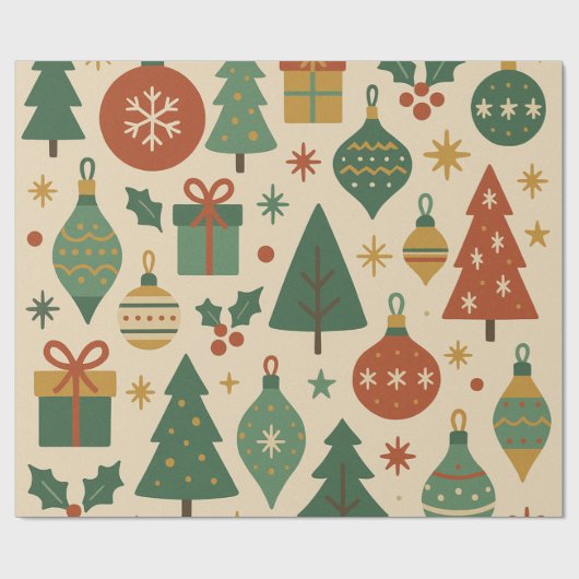 Retro vakantie Mid Century Modern Cadeaupapier (Vlak)