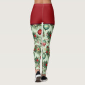  Retro vakantie Ornamenten, Bloemenkerst Leggings (Achterkant)