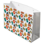 Retro Vakantie Reizen Thema Gift Bag Groot Cadeauzakje (Achterkant Gekanteld)