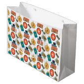 Retro Vakantie Reizen Thema Gift Bag Groot Cadeauzakje (Voorkant Gekanteld)