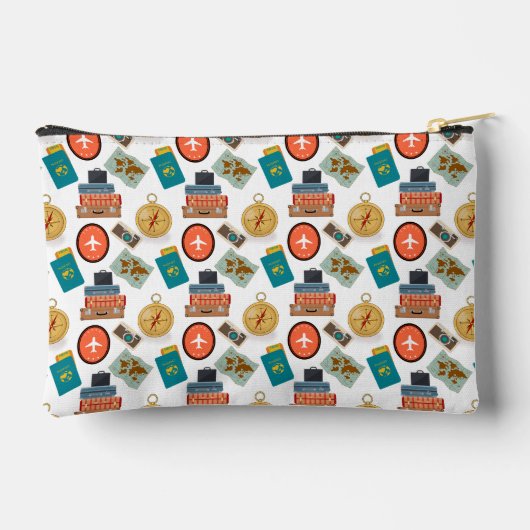 Retro Vakantie Reizen thema make-up Etui (Achterkant)