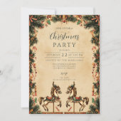 Retro Vakantie Rocking Horse Kerst Kaart (Voorkant)