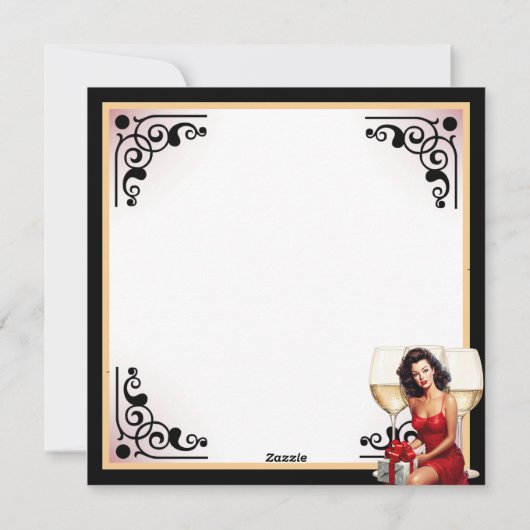 Retro Vakantie Stress Verlichter Pin-up Feestdagenkaart (Achterkant)