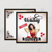 Retro Vakantie Stress Verlichter Pinup Feestdagenkaart (Voorkant / Achterkant)