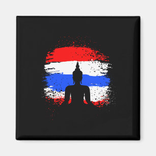 Retro vakantie thai boeddha thailand vlag magneet