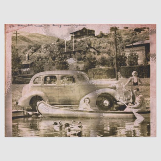 Retro Vakantie Tijd Weefsel Papier (Voorkant)