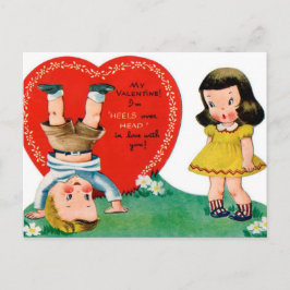 Retro Vakantie Valentijn paar briefkaart