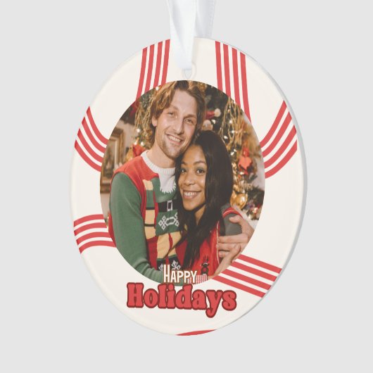 Retro Vakantie Vriend familie Ornament (voorkant)