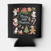 Retro Vakantie  Vrolijk Klein Kerstfeest Blikjeskoeler (Voorkant)