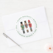 Retro Vakantie Zwart Notenkraker Rood Groen Blauw Ronde Sticker (Envelop)