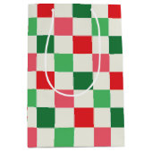 Retro vakantiecheck medium cadeauzakje (Voorkant)
