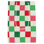 Retro vakantiecheck medium cadeauzakje (Achterkant)