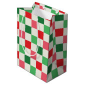 Retro vakantiecheck medium cadeauzakje (Achterkant Gekanteld)