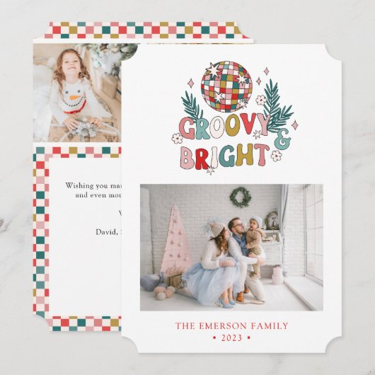 Retro vakantiefotocollagekaart feestdagenkaart (Voorkant / Achterkant)